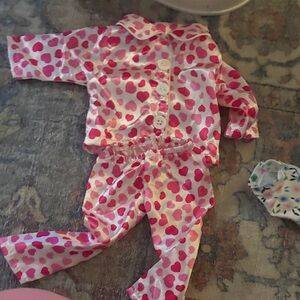 American Girl Pink and White Heart Pajamas